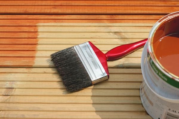 After clearing all the items off of your deck, wash the surface and allow it to 