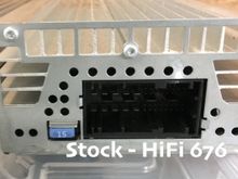 Shamelessly stolen photo of a 676 amp which matches what I unplugged this harness from. Left rear compartment easily visible without removing any screws.