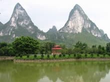 View by the Liling (sp) hotel, suburb of Guilin