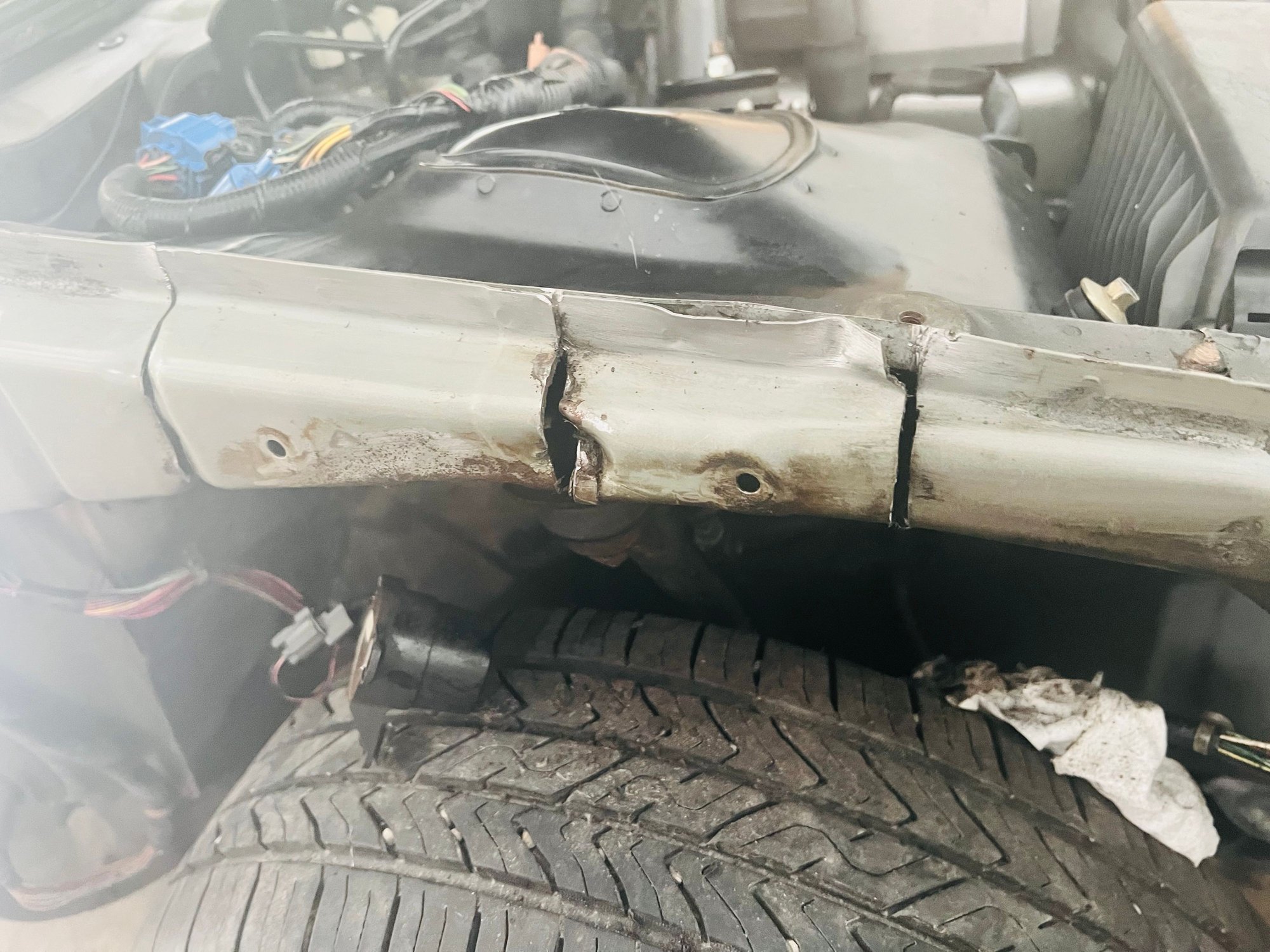 Crash structure on right side.
