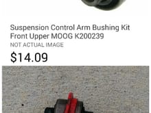 With the moog bushing part # K200239 also sold at advance auto part
