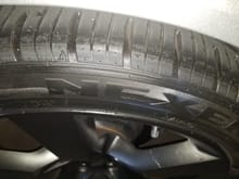 Rubbing is right on the edge of the tire.