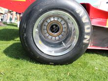 Speedline wheels, notice the tire locking bolts to keep the rims from spinning.