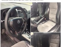 Replaced peforated seat centers with similar shade of synthetic suede, fresh padded on all seat covers, more padding and contrast stitching on steering wheel, and new padding on the armrest