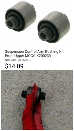 With the moog bushing part # K200239 also sold at advance auto part