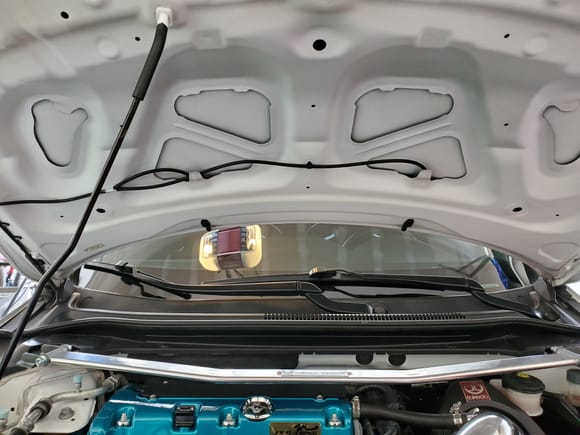 Need to remove hood liner to have clearance when closing the hood.