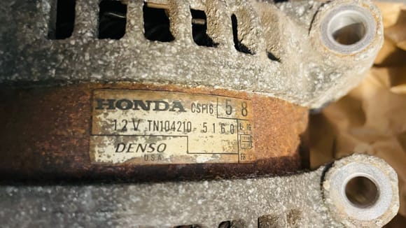 Old alternator label