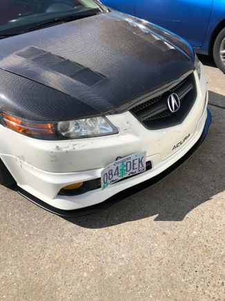 ... and not even about a week later.. I was following a friend on the highway, and he somehow ran over a shredded tire -_-

That tire slipped underneath his car and before I could adjust, it hit my bumper dead on. Luckily my carbon parts are okay and the aspec lip isn’t bad. The bumper though.. this things already been damaged and repainted once...