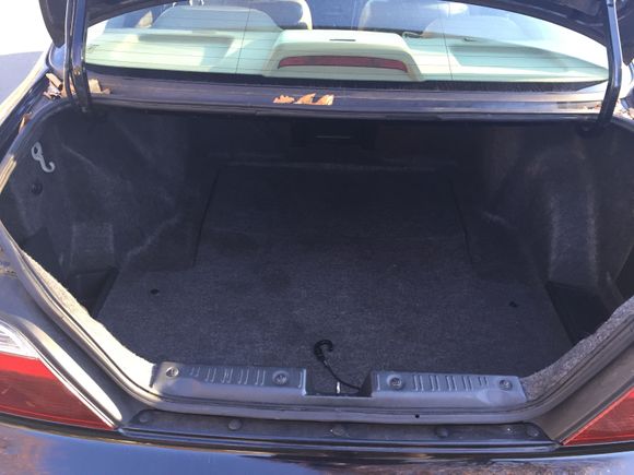 Clean Trunk with doughnut spare under carpet