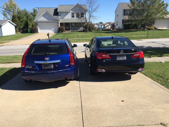 Rare cars together:  CTS-V wagon and RLX Sport Hybrid