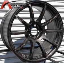 rota g force 18x9 i painted them glossy black.  gunmetal was to light