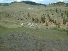 another pic of camp from higher hill. fun driving trailer into camp. very rough road.                                                                                                                   