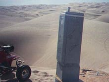 The (now removed) water fountain in the dunes at Glamis.