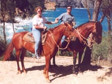 My wife and I horseback rideing in Hawaii.