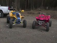 My quad and my buddy's 89 250R.                                                                                                                                                                         