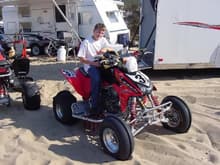 Ashton gearing up for the Youth Drag Races (Hap let him use his 450R)                                                                                                                                   