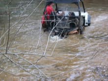 Creek was a little deeper than I thought! Had to jump out and push with my foot still on the gas!