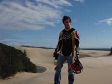 Son Bobby, on top of dune