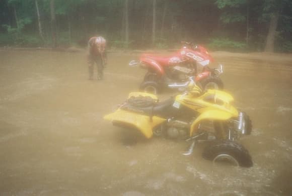 Stuck in the lake and too tired to go on, the whole trail was under water that weekend.