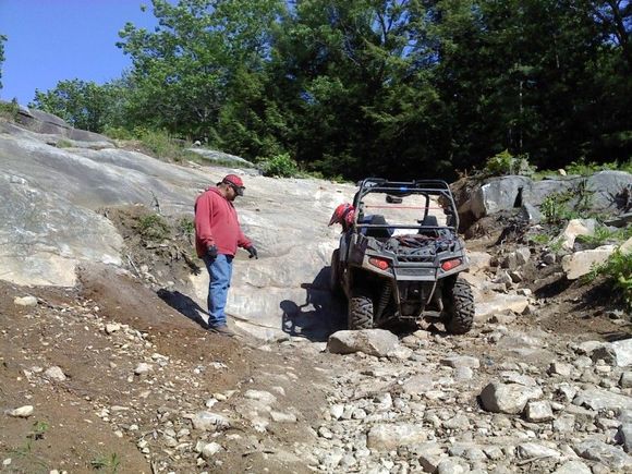 cnc &amp; roadie planning the angle up the rock- the pic does it no justice, it was pretty steep.