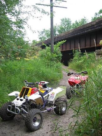 My quad and my buddies Banshee on the Root River Trails Summer 2003                                                                                                                                     