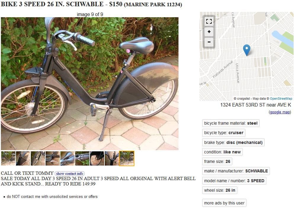 3 wheel bike for sale craigslist