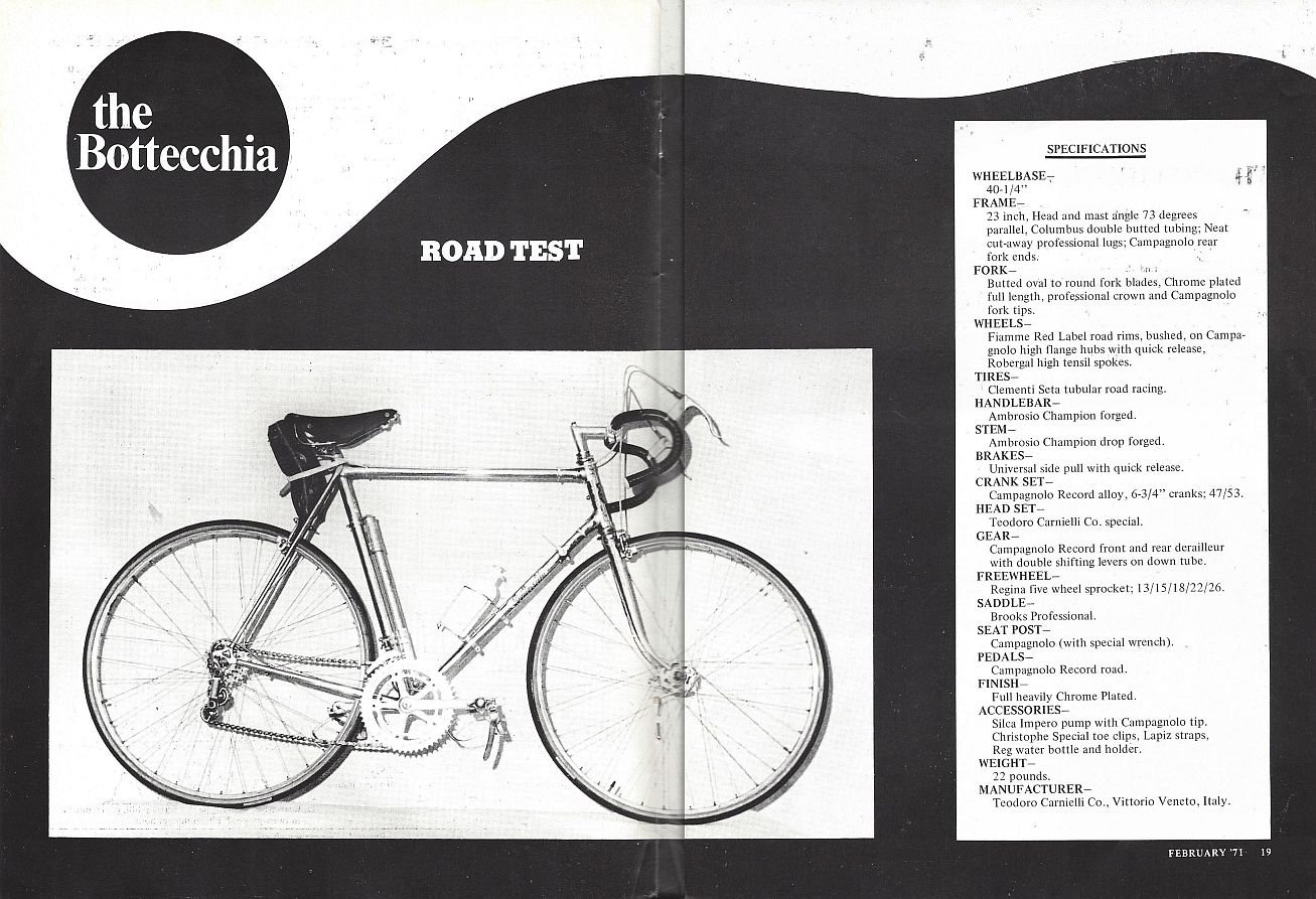 Road Test/Bike Review (1971) Bottecchia - Bike Forums