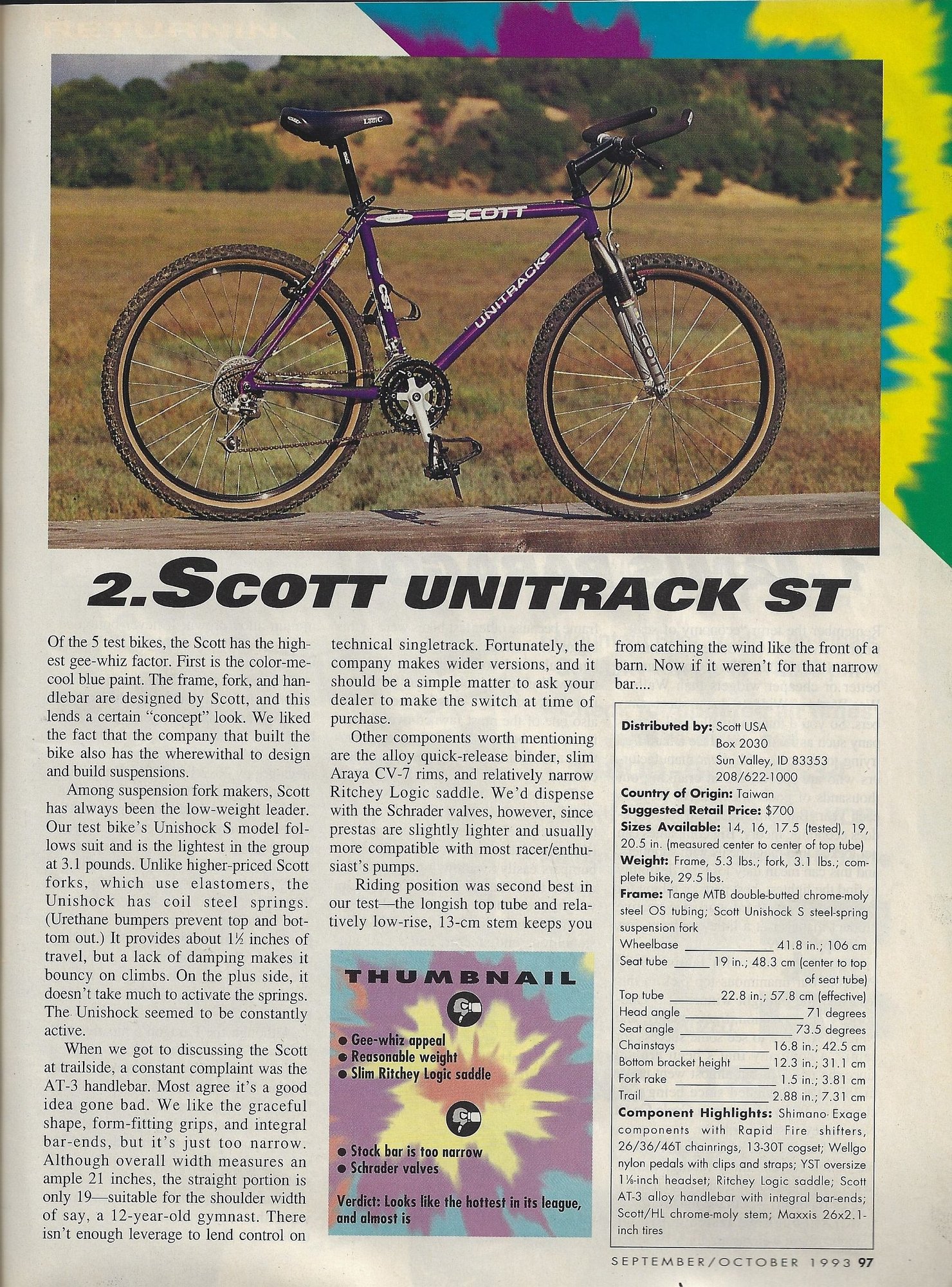 Road Test/Bike Review (1993) Five Budget MTBs with Front Suspension