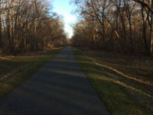 Indian Head Rail Trail empty. 42 F. 