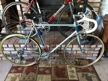 That’s the gf’s Colnago Super with my Follis.