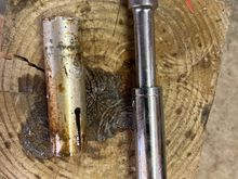 The offending stem remnant with the apparatus that drove it out.