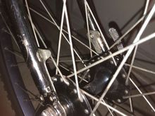 Clip snaps over a stub on the fork.