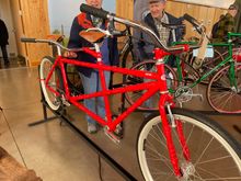 Co-motion bought some old steel tubing from a local furniture company and made incredible use of it. Originally shown at Phily’s national bike show years ago. 