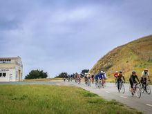 Our group coming into Cayucos pass g Gugie’s new shop. 