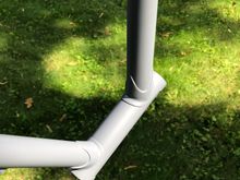 Head tube after second coat of prime