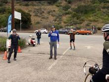Announcer about to drop the flag for the C&V wave for the Limestone. 
