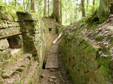 German trenchworks in the Vosges mountains of eastern France