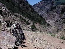 My passage ascending Schofield Pass caught by roadside security camera