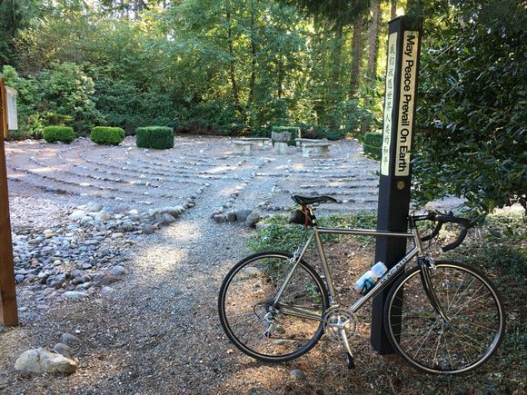 The Community Labyrinth is just as quiet as when it was the International Peace Garden.