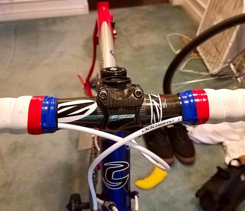 I even added the red and blue finishing tape today as I got this ready.  Was going to run a stripe of white tape down the middle of the two but couldn't find it.