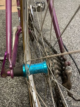 Balance branded hubs front and rear, 8 speed so at least 1995