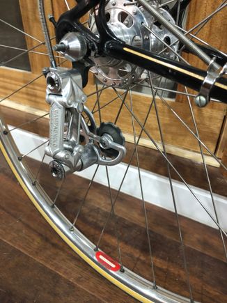 Original Super Champion tubulars, original Normandy Luxe Comp big flange hubs, and as far as I can tell, original spokes (Robergel maybe?)