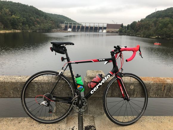 Crossing Badin Lake below the High Rock dam.