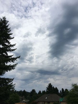 Cloudy, only 80* but humidity up. Feels good. Thick air.