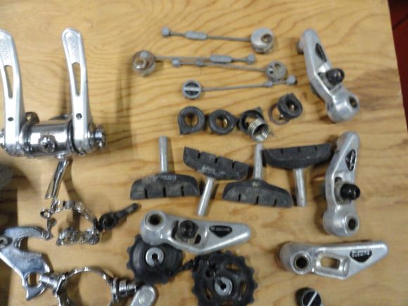 2nd quarter:  canti-lever brake set with straddle cables and a set of Shimano pulleys.