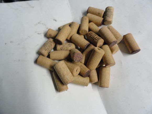 And the stash of bar plugs that I got along with nice white wine.