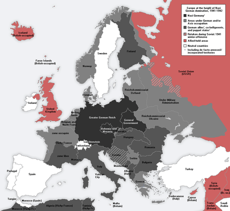 German Control of Europe, WWII