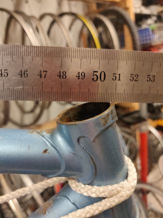 From center of seat tube