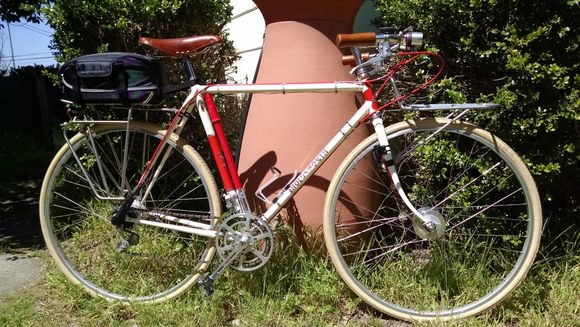This 1976 Mistral was my first quality bike. Purchased from Terry Shaw in 1978.  It's been a lot of things and currently sort of a 3-speed.  SA drum brake hubs front and back.