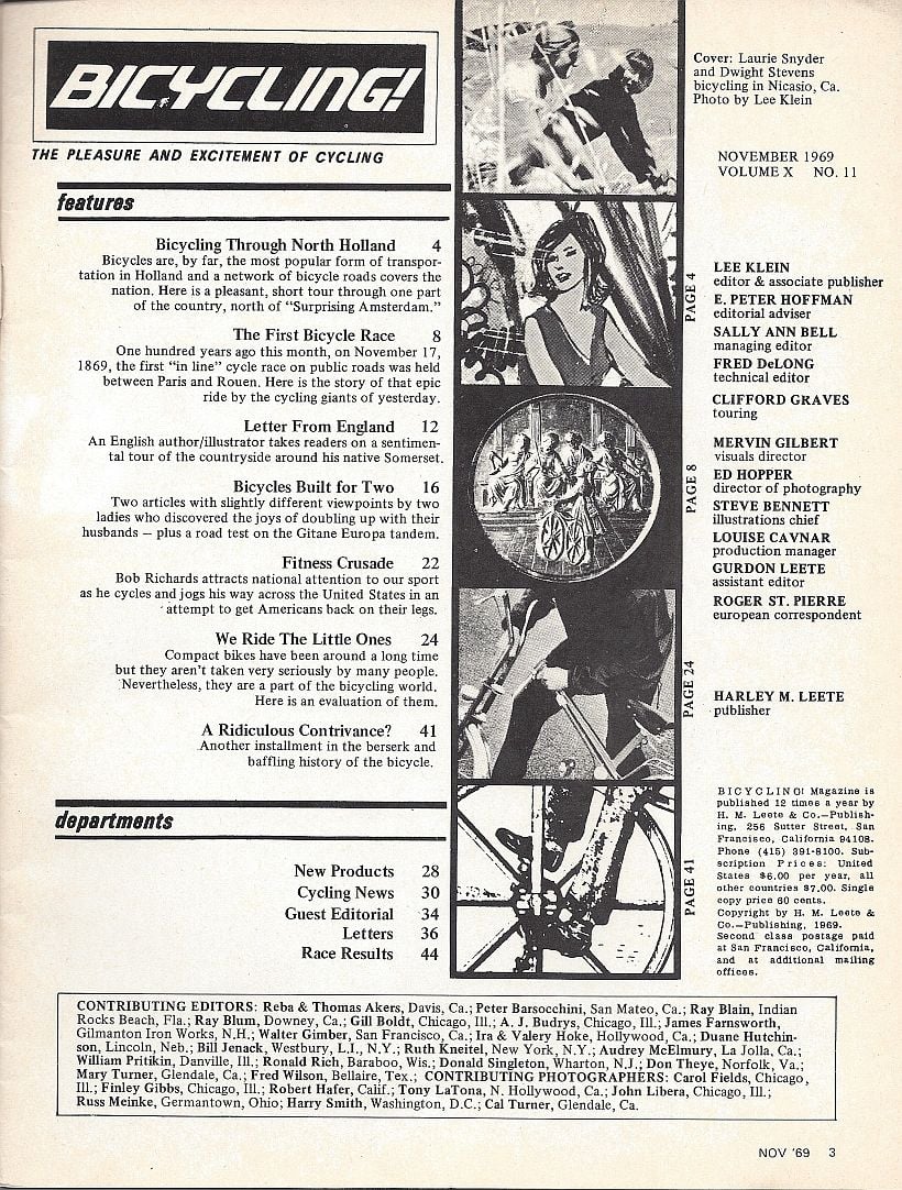 50 Years Ago: November 1969 in Bicycling! magazine - Bike Forums
